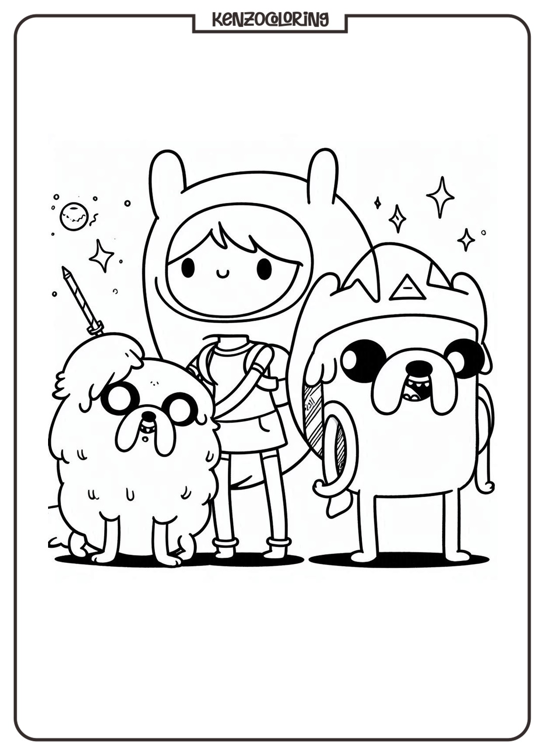 Adventure Time Coloring Page 3 Coloring Page Adventure Time for Kid - kenzocoloring.org