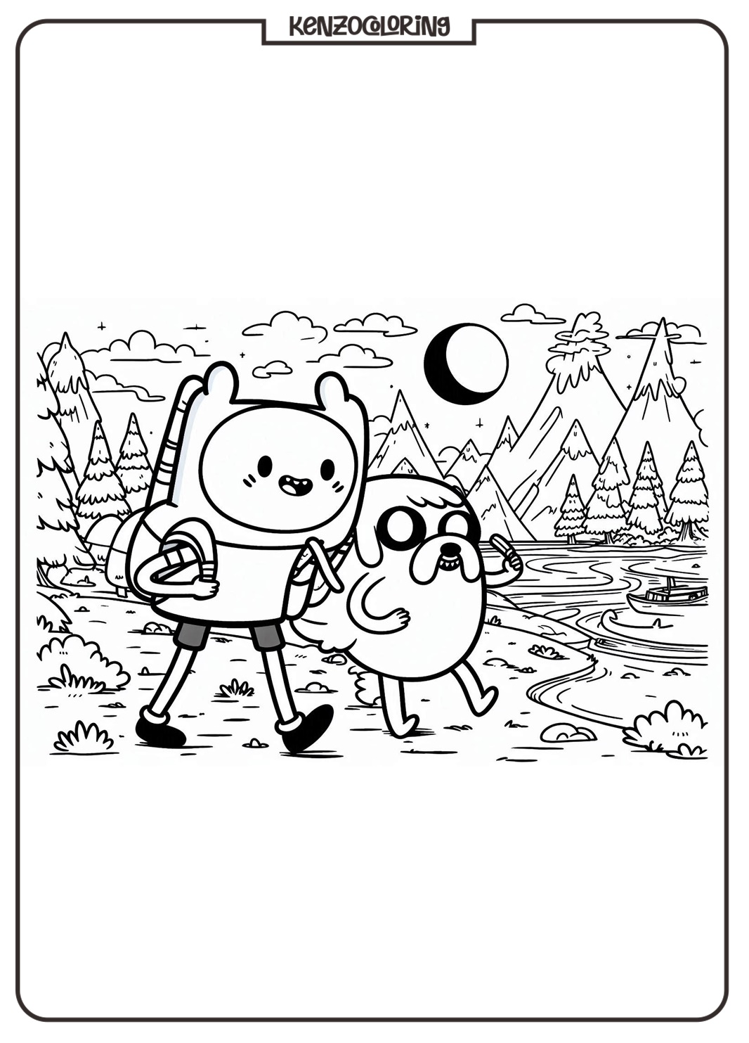 Adventure Time Coloring Page 2 Coloring Page Adventure Time - kenzocoloring.org
