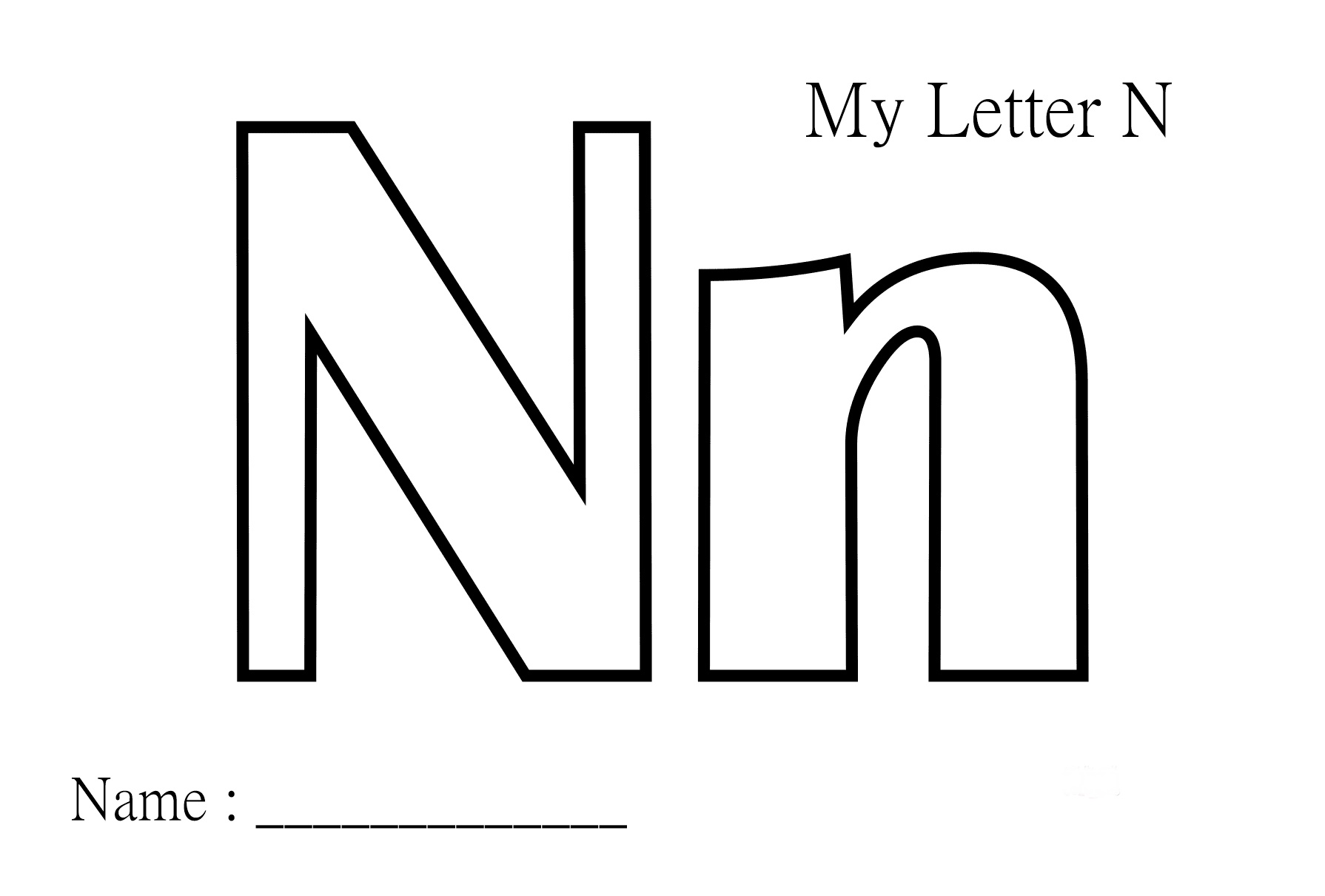 Alphabet Letter N Coloring Page