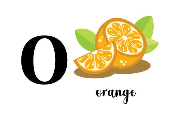 Alphabet Letter O with Orange Coloring Page 1 Alphabet Letter O with Orange Coloring Page