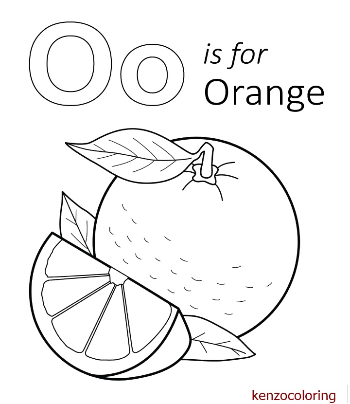 Alphabet Letter O with Orange Coloring Page 2 Alphabet Letter O with Orange Coloring Pages