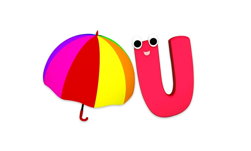 Alphabet Letter T with Umbrella Coloring Page