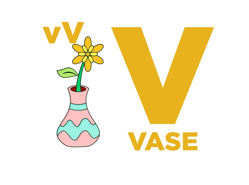 letter v is for vase kids game