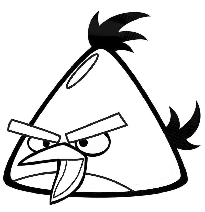 The Fastest Bird in Angry Birds Chuck Coloring Page 1 Angry Birds Chuck Coloring Page