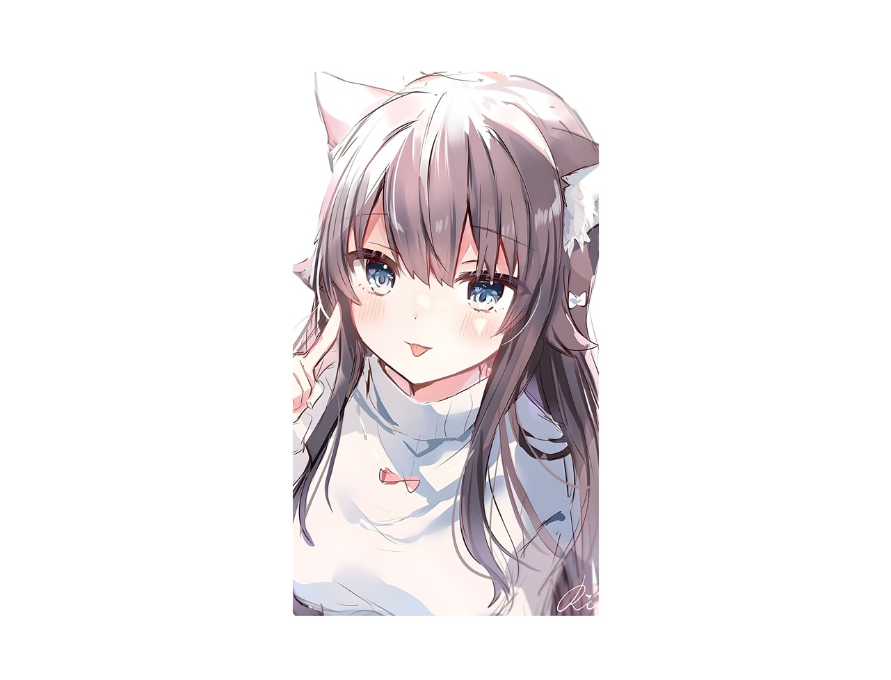 Anime Cat Girl Coloring Page