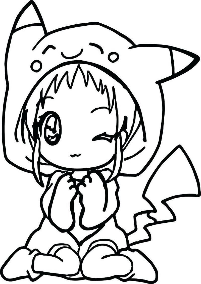 Chibi Anime Girl Coloring Page 1 Anime Girl With Headphones Coloring Pages