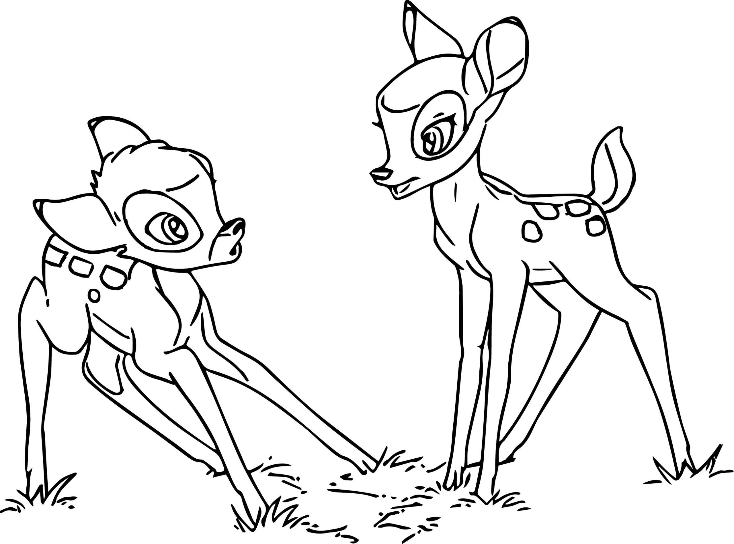 Bambi And Faline Coloring Page 2 Bambi And Faline Coloring Page