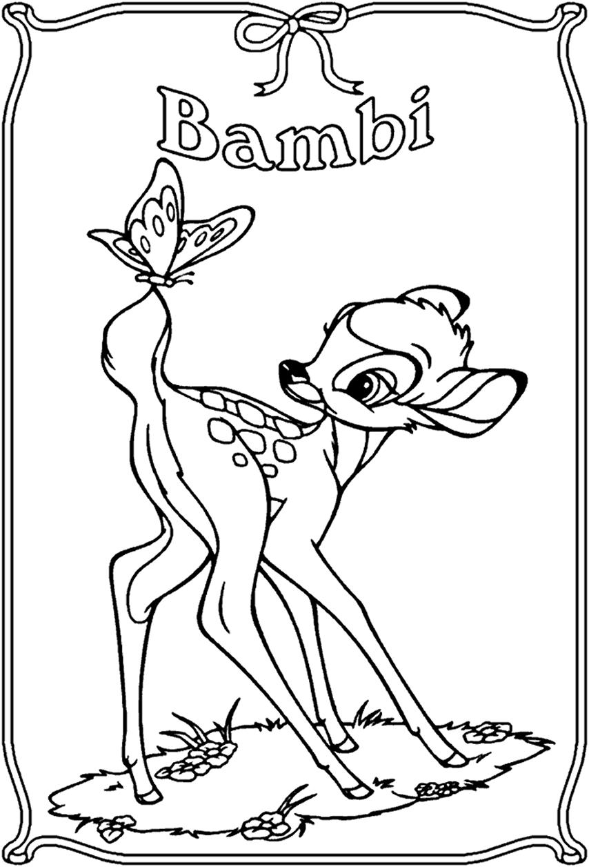 Disney Bambi Coloring Page 1 Bambi Coloring Page for Kids