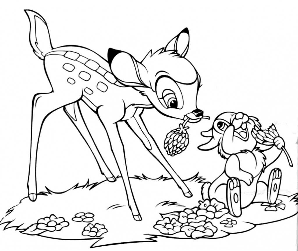 Welcome to The Delightful World of Bambi and Friends Coloring page 1 Bambi and Friends Coloring Page