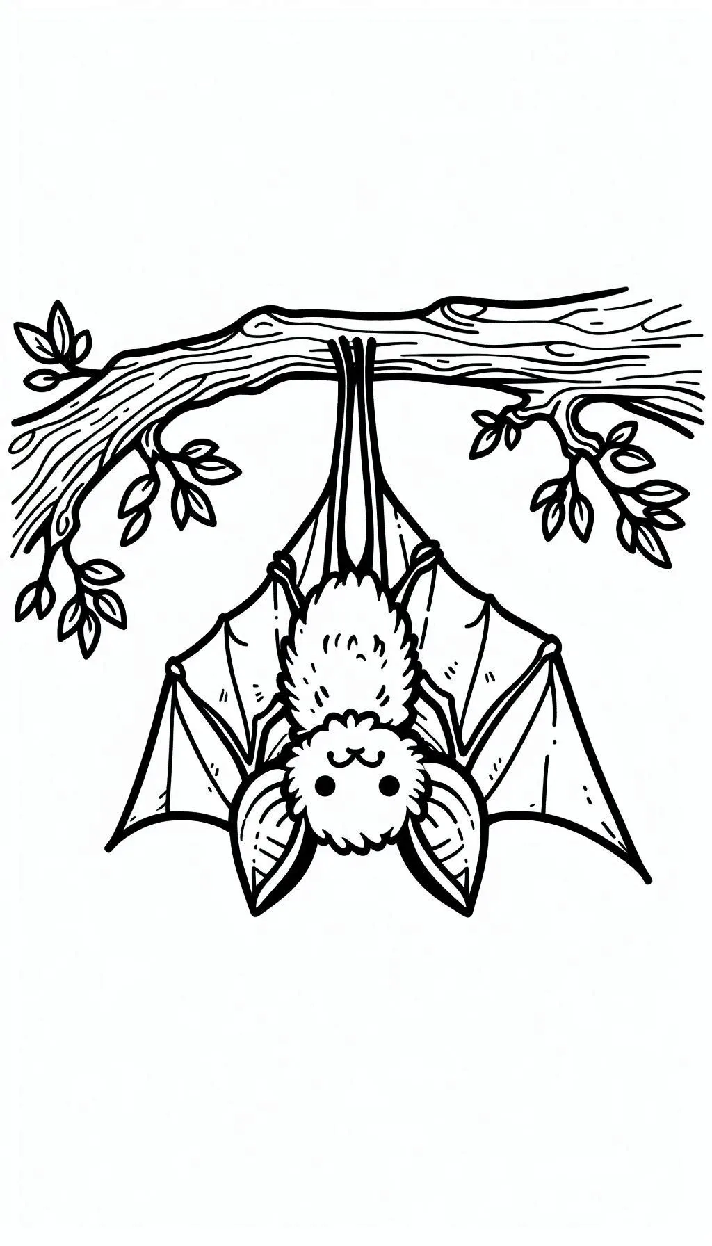 Bats Hanging from Trees Coloring