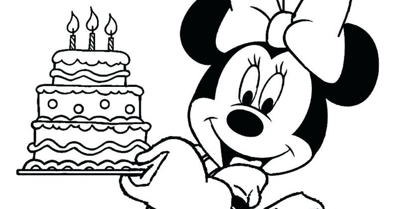 Birthday Cake Miki Mouse Coloring Page 2 Birthday Cake Miki Mouse Coloring Pages