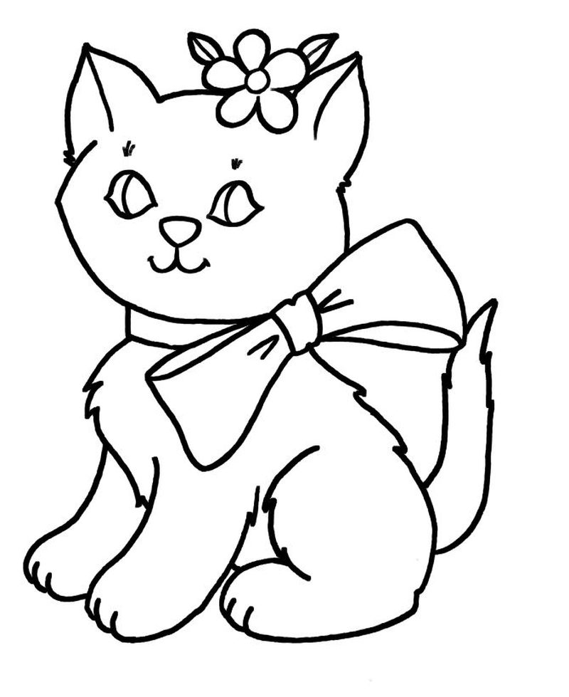 Adorable Cat Coloring Page 6 Cartoon Cat Coloring Pages