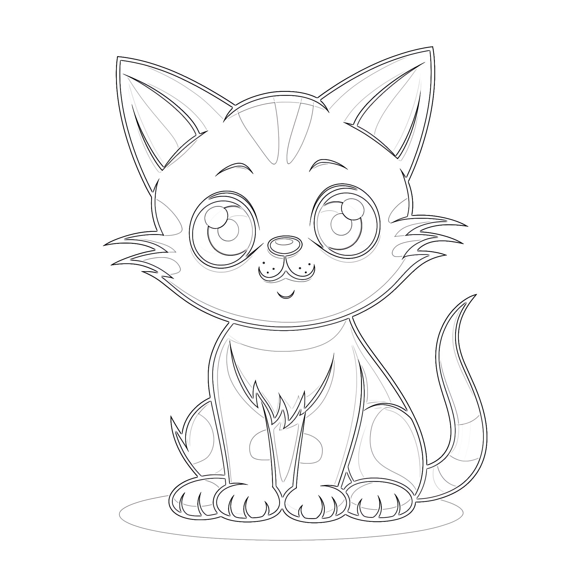 Cartoon Cat Coloring Page 2 Cartoon Cat Coloring Pagess