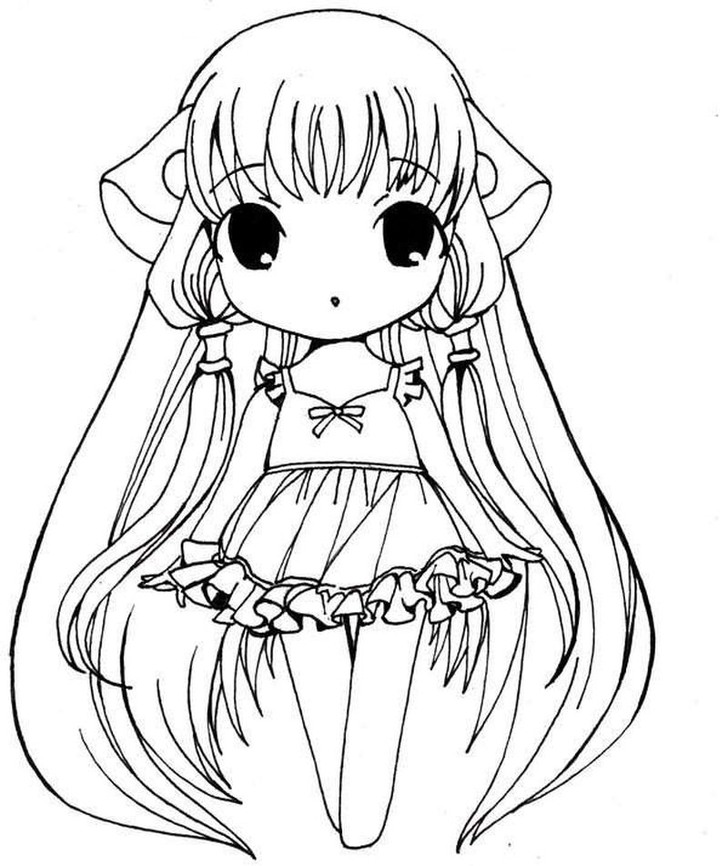Chibi Anime Girl Printable Coloring Pages