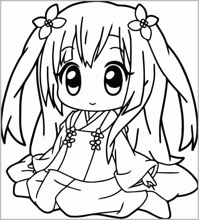 Chibi kawaii Anime Girl Coloring Pages