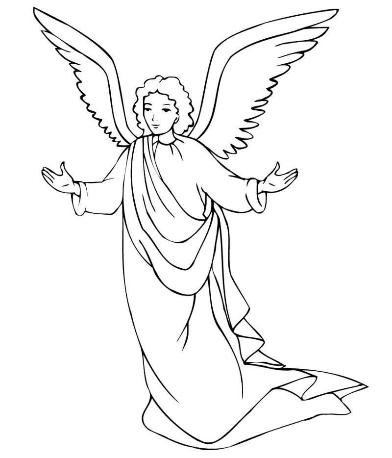Christmas Angel Coloring Page 2 Christmas Angel Coloring Pages
