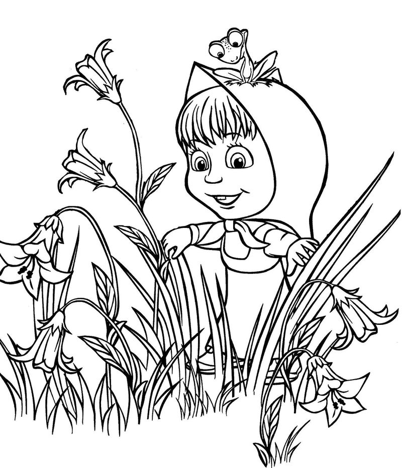 Cute and Adorable Masha Coloring Page 1 Coloring Pages Printable Masha And A Bear
