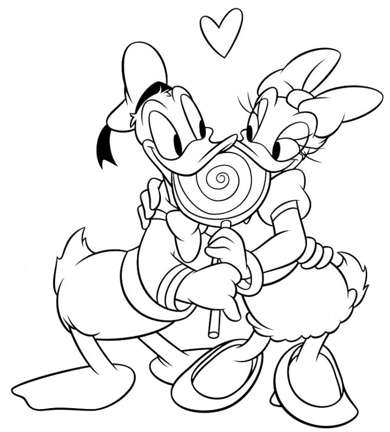 The Delightful Donald Duck and Daisy Duck Coloring Page 1 Donald And Daisy Duck Coloring Pages
