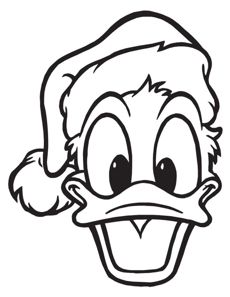 Donald Duck With Santa Hat Coloring Page 2 Donald Duck With Santa Hat Coloring Page