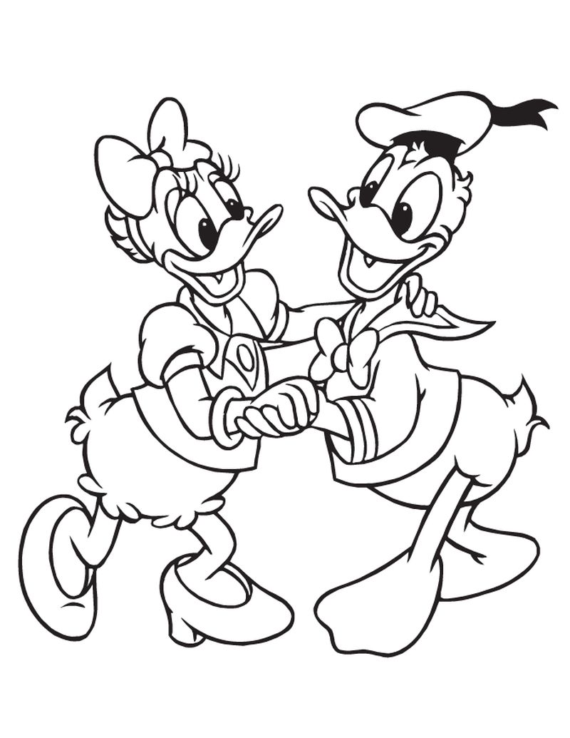 The Delightful Donald Duck and Daisy Duck Coloring Page 3 Donald Duck and Daisy Coloring Page