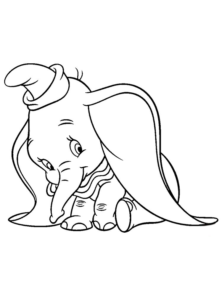 The Beloved Disney Elephant Dumbo Coloring Page 2 Dumbo Coloring Page
