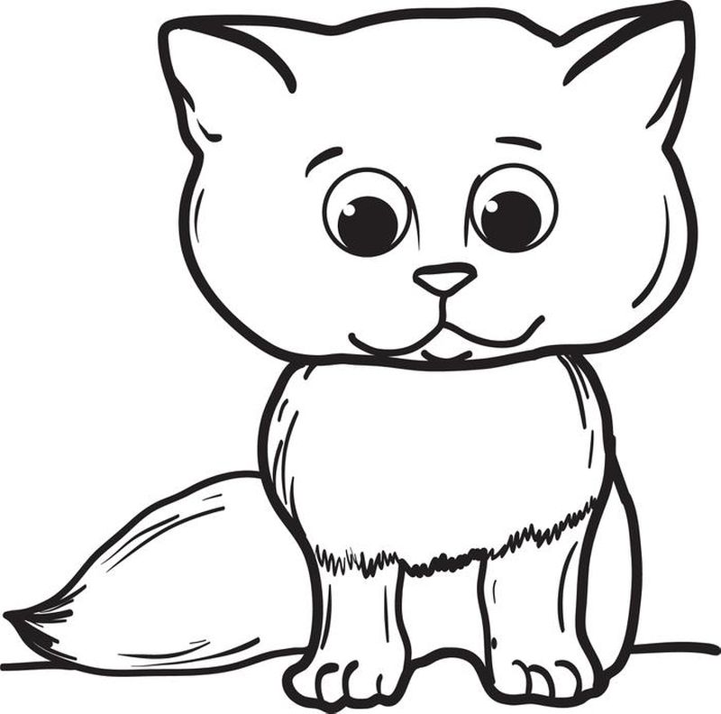 Sweet Kitten Coloring Page 3 Free Printable Cat Coloring Page