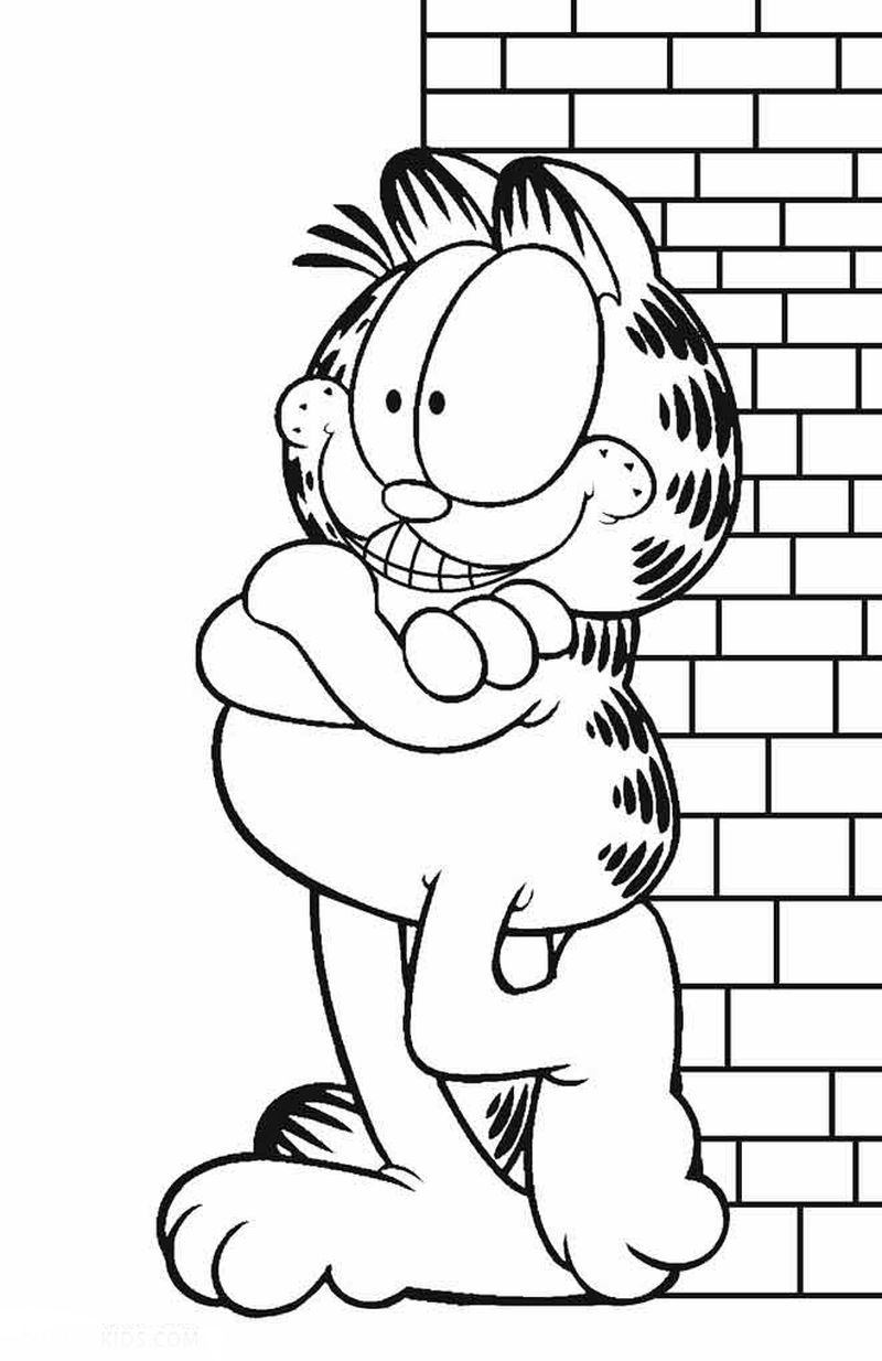The Coolest Cat Garfield Coloring Page 2 Garfield Cool Coloring Page