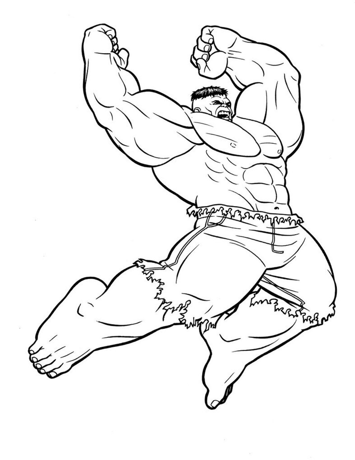 Hulk in Action Coloring Pages