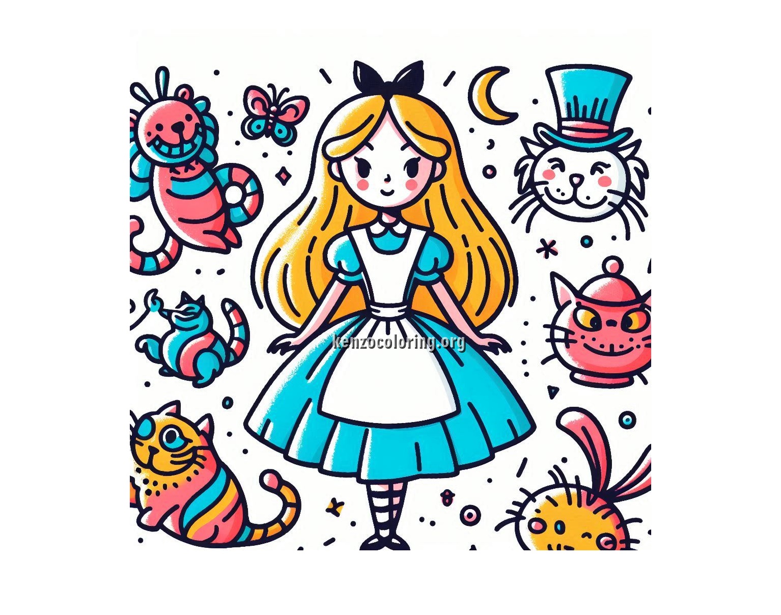 Disney Alice In Wonderland Coloring Page