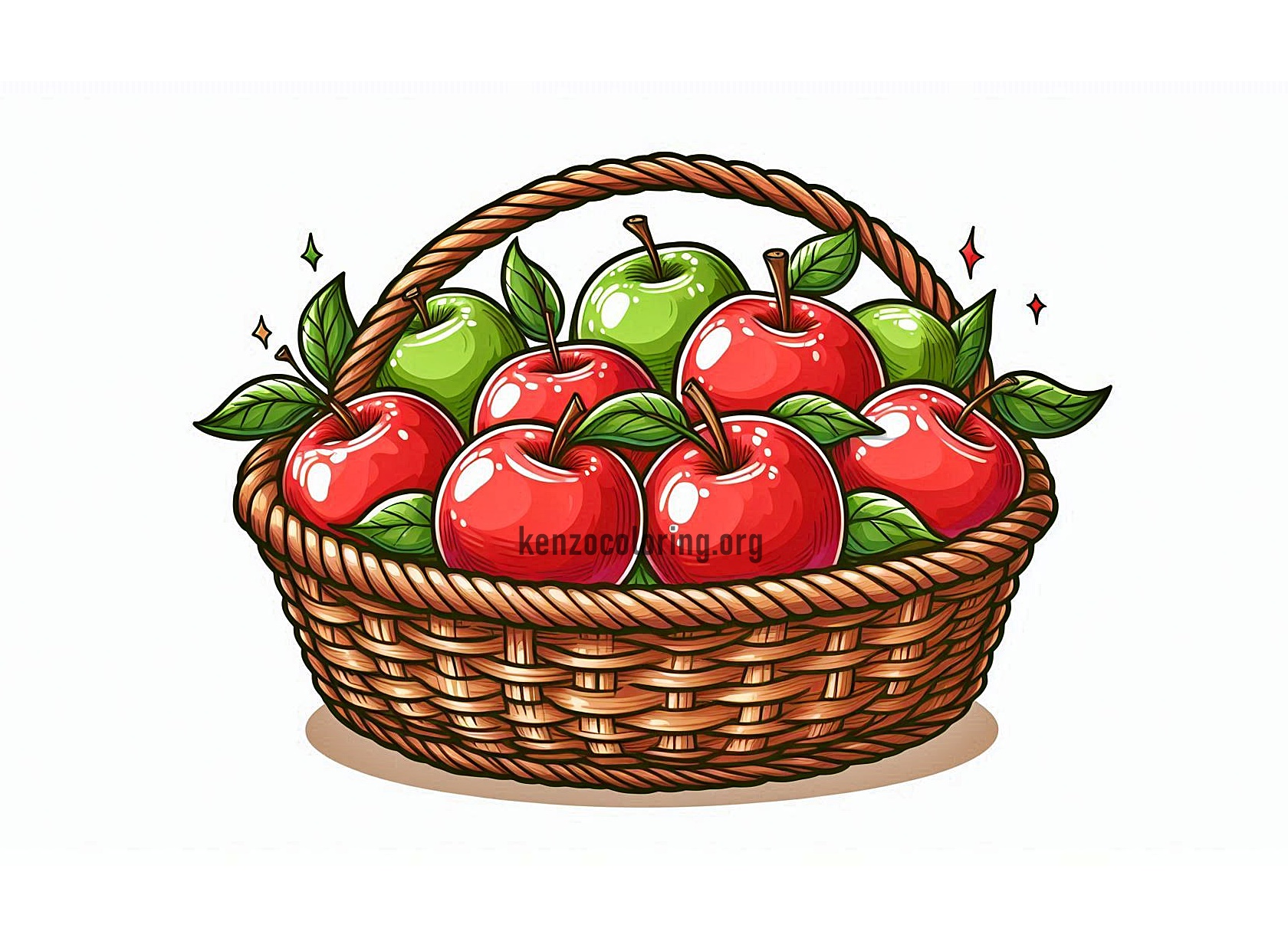 Apple Basket Coloring Page 1 Image a Apple Basket Coloring