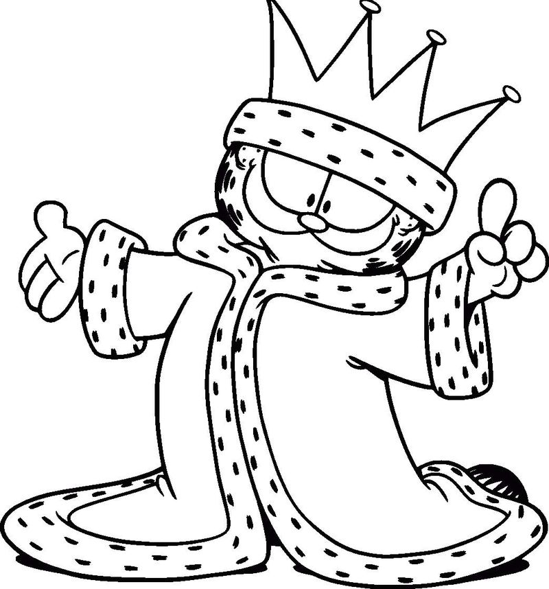 King Garfield Coloring Page Of