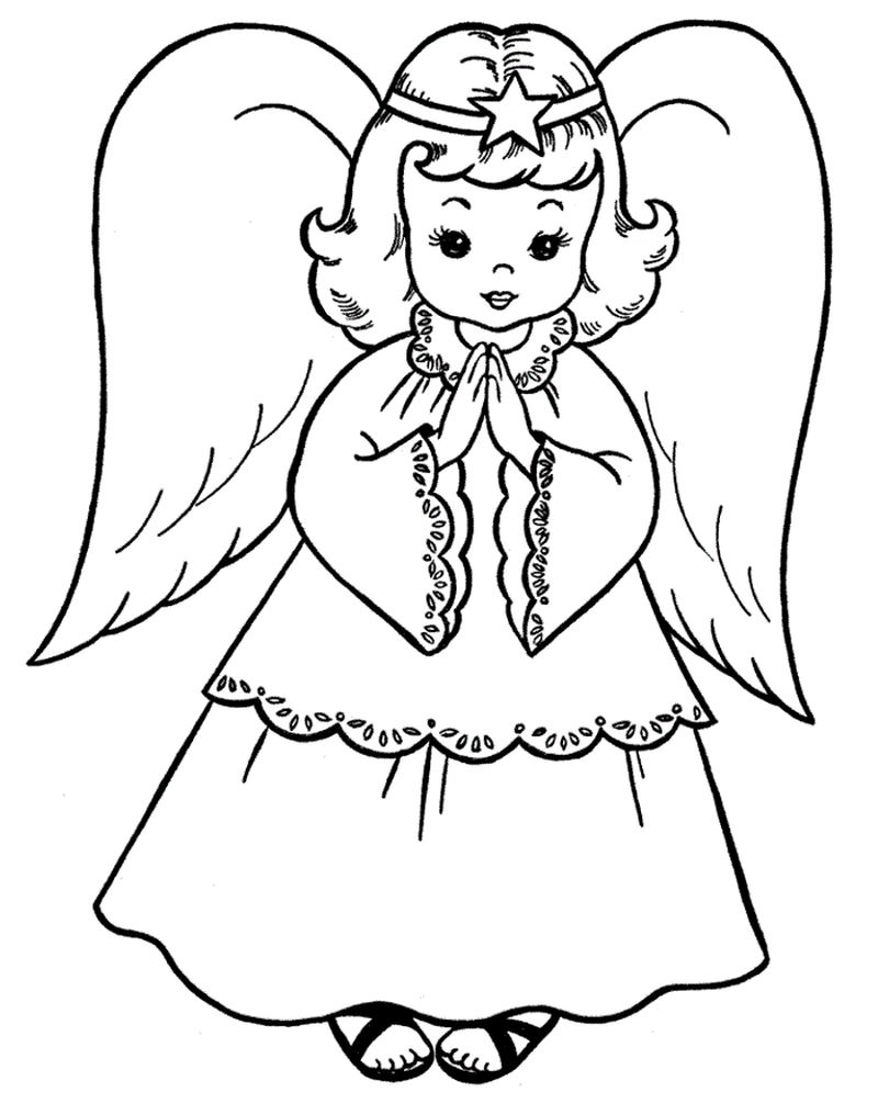 Little Angel Coloring Page for Kids 2 Little Angel Coloring Pages