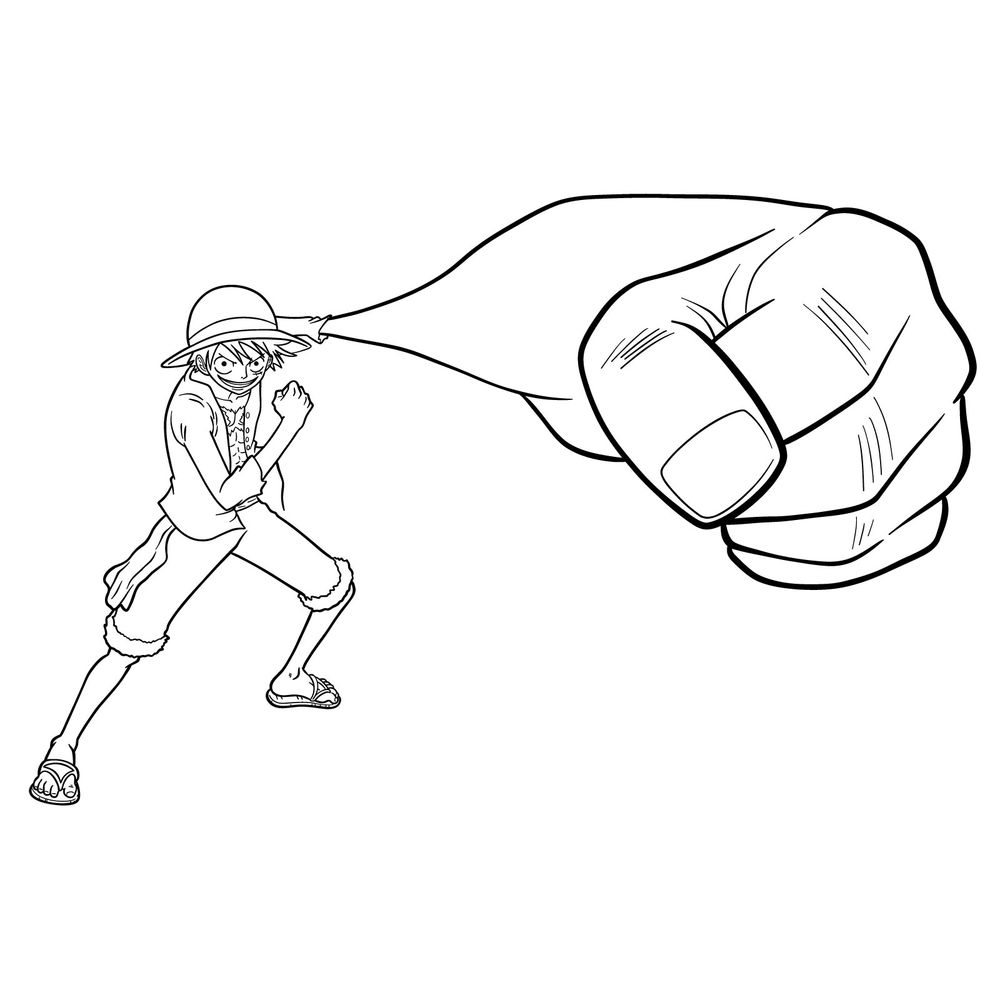 Luffy at Stage Coloring Page 2 Luffy at Stage Coloring Page