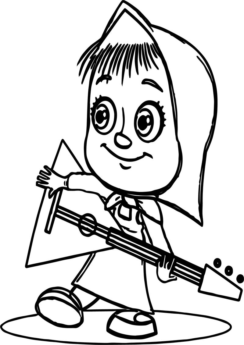 Cheerful and Energetic Masha Coloring Page 4 Masha Y Bear Printable