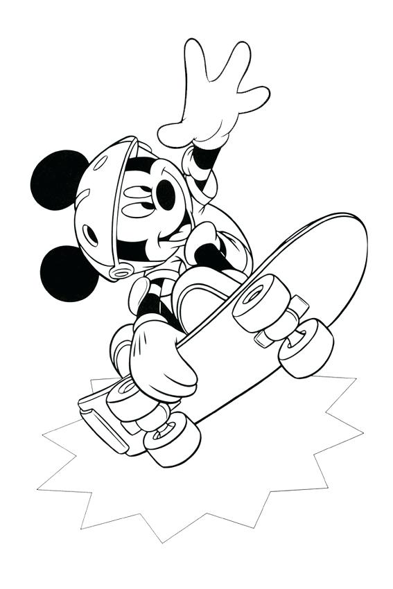 Mickey Mouse Skateboard Coloring Pages 2 Mickey Mouse Skateboard Coloring Pages