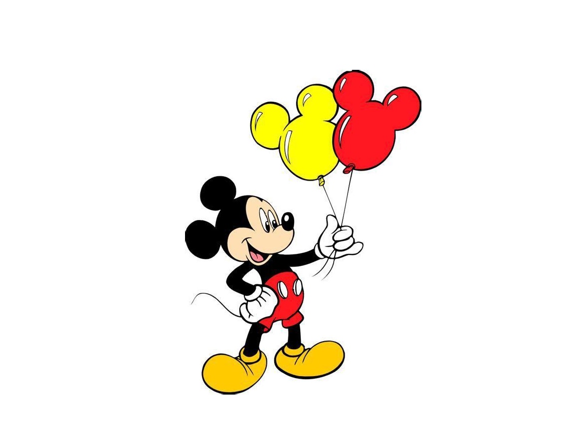 Mickey Mouse with Balloon Coloring Pages
