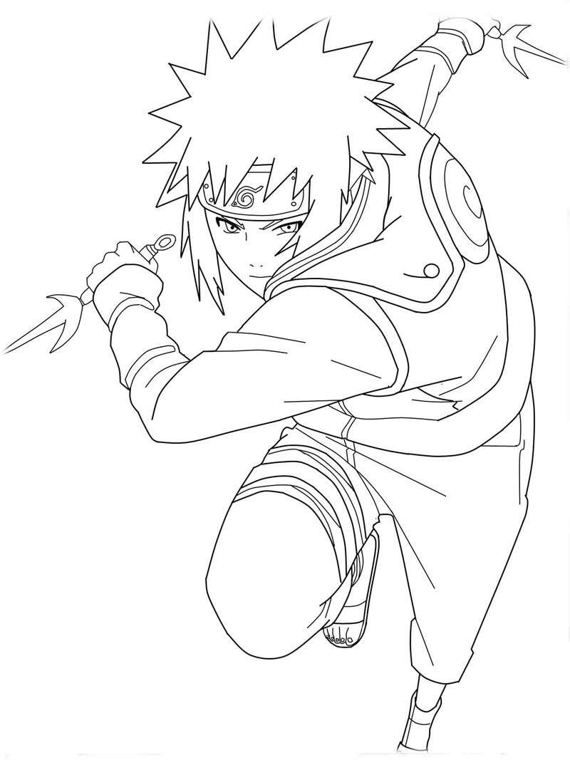 Naruto in Action Coloring Page Print