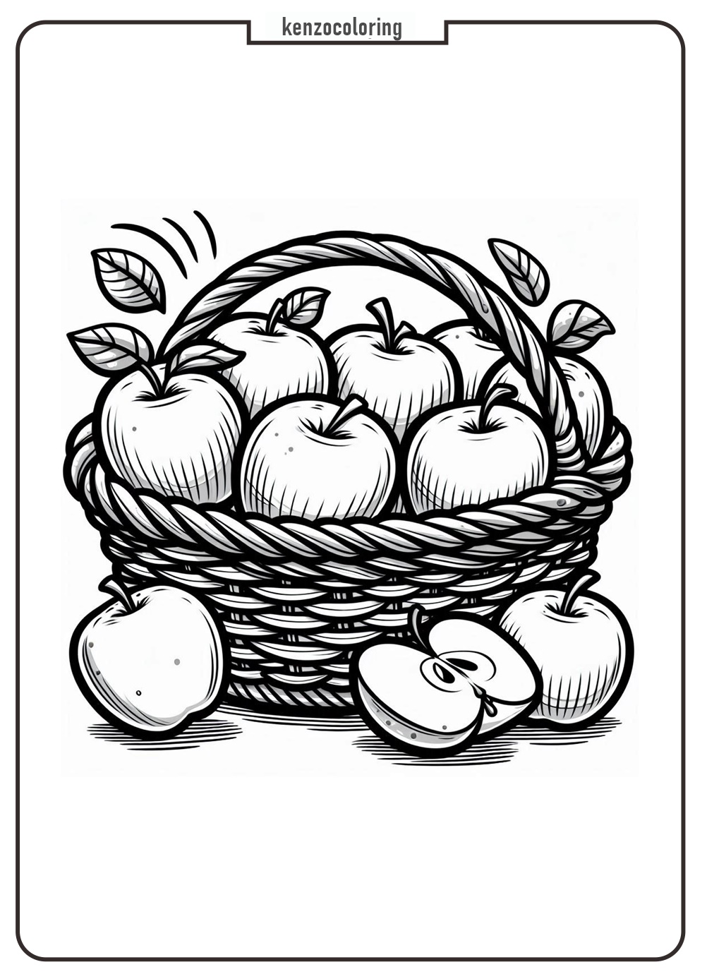 Apple Basket Coloring Page 2 Online Apple Basket Coloring Pages for Kids