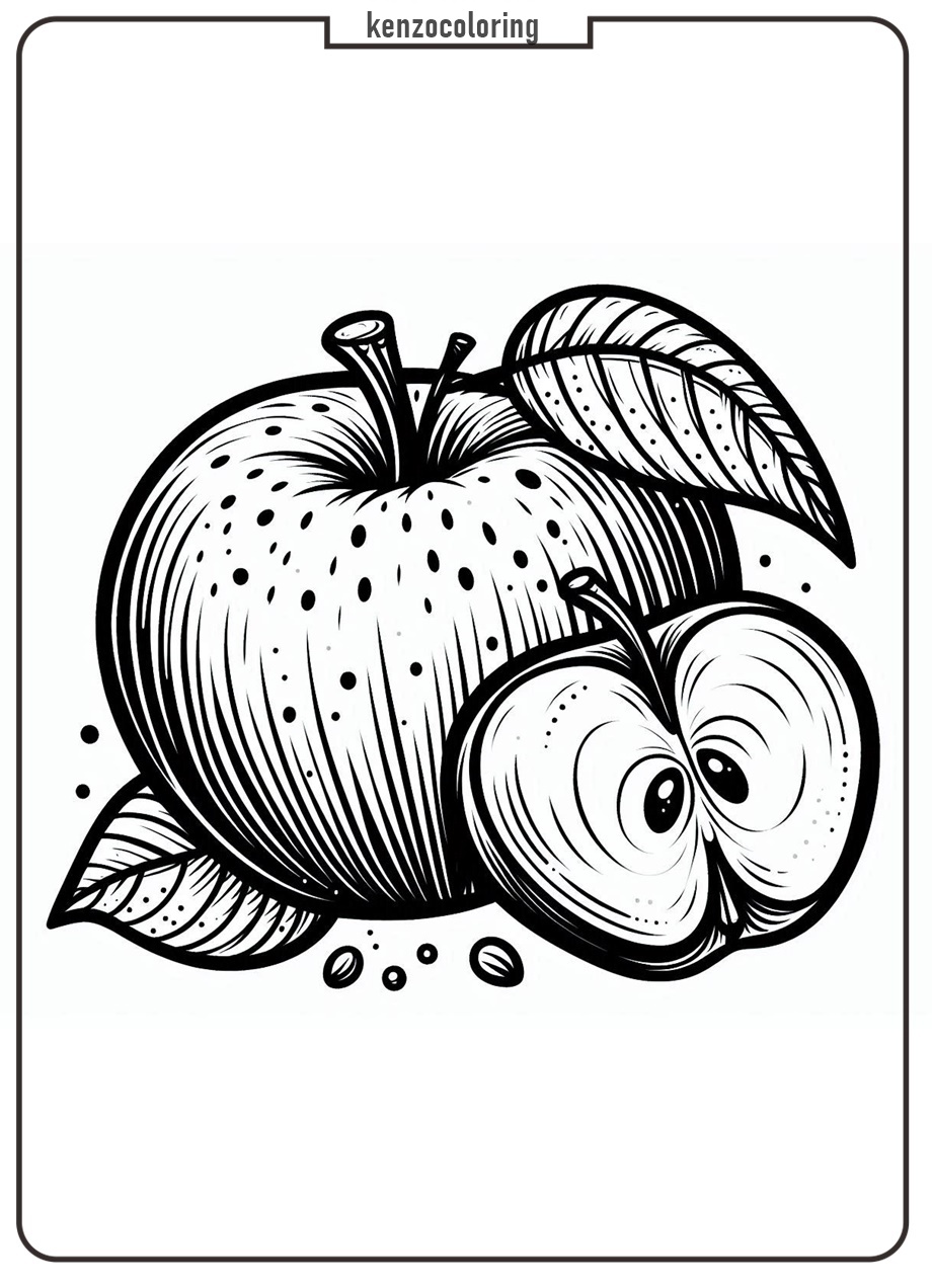The Iconic Fruits, Apple Coloring Pages 3 Online Apple Coloring Pages for Kids