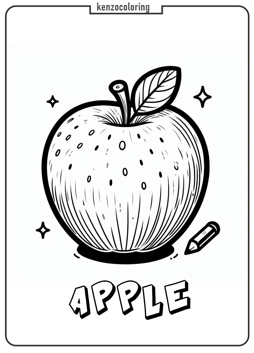 The Iconic Fruits, Apple Coloring Pages 4 Online Apple Coloring Pages