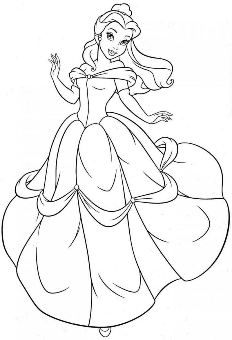 Princess Belle Coloring Page 5 Princess Belle Coloring Page