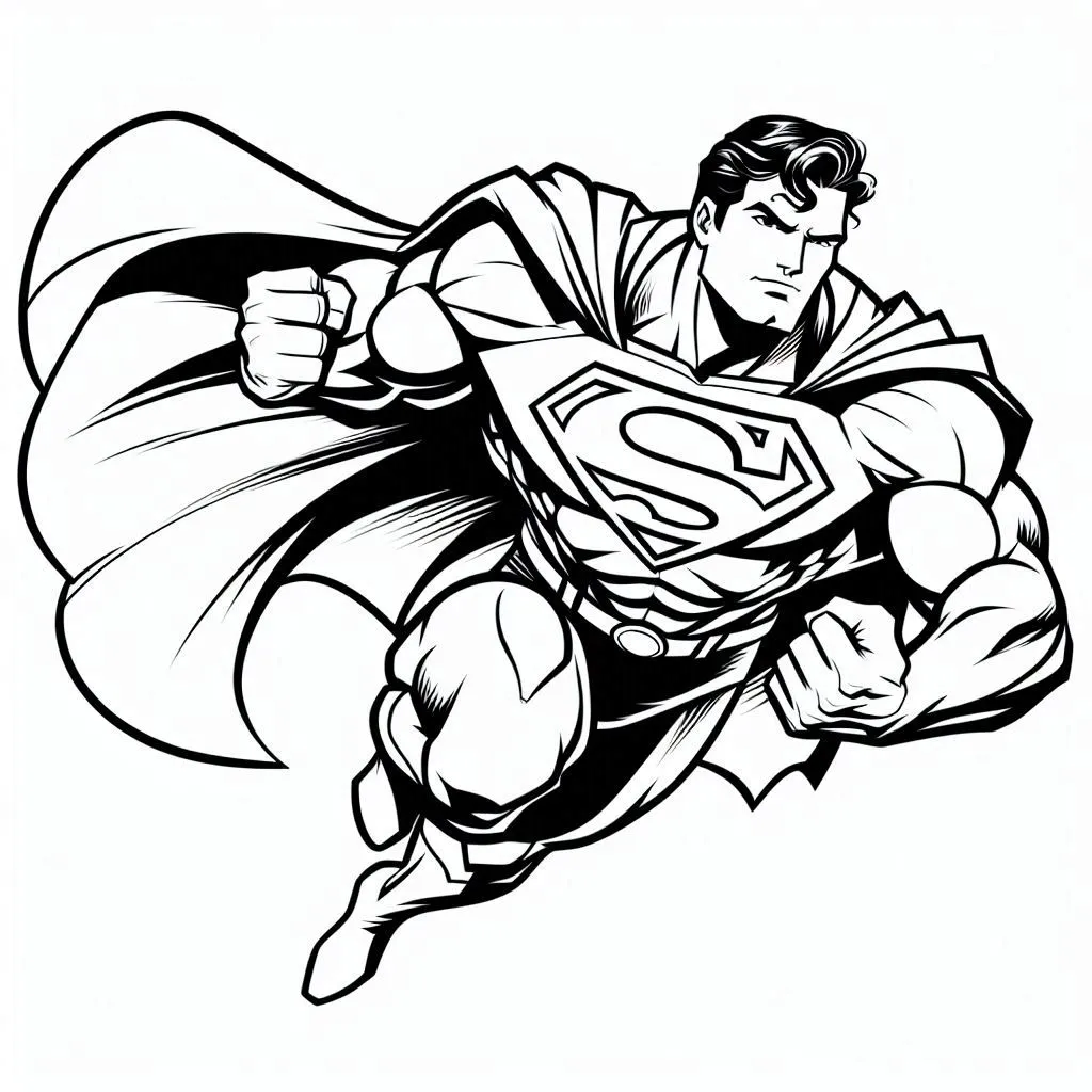 The Most Iconic Superheroes Superman Coloring Page 2 Superman in Action Page