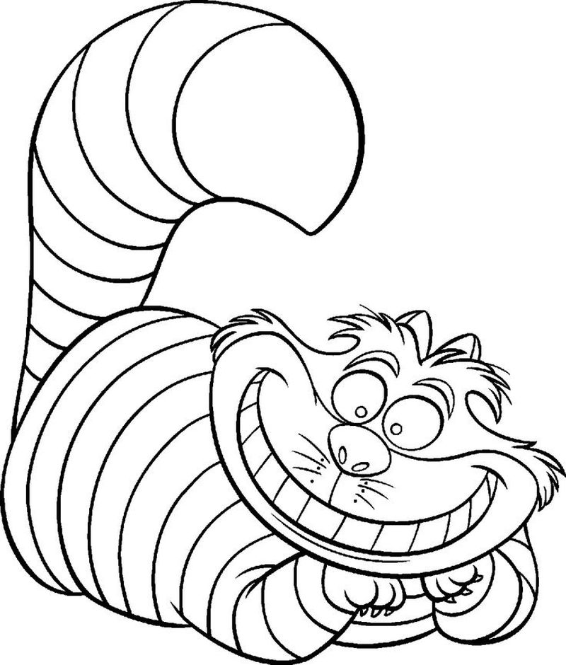 The Cheshire cat Alice in wonderland coloring