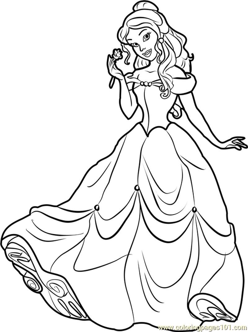 Princess Belle Coloring Page 7 Tinkerbell Coloring Pages