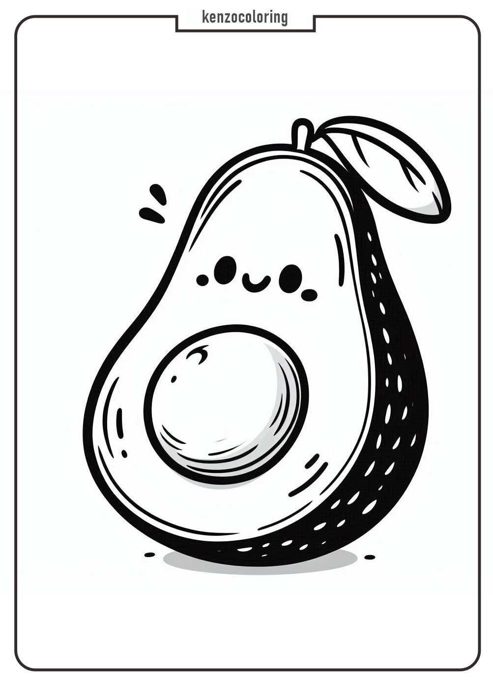 Popular Fruit that is Rich in Nutrition, Avocado Coloring Page 2 avocado online coloring page