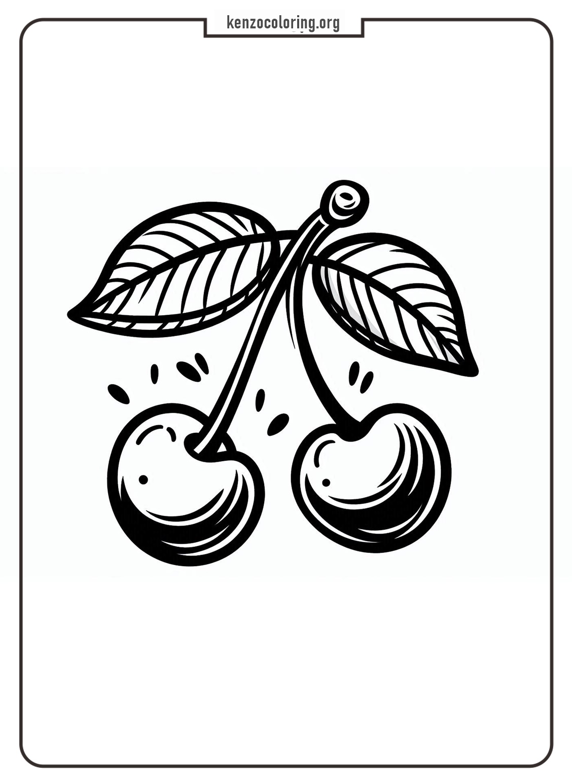 Cherry Coloring Pages 4 cherry fruit coloring page online