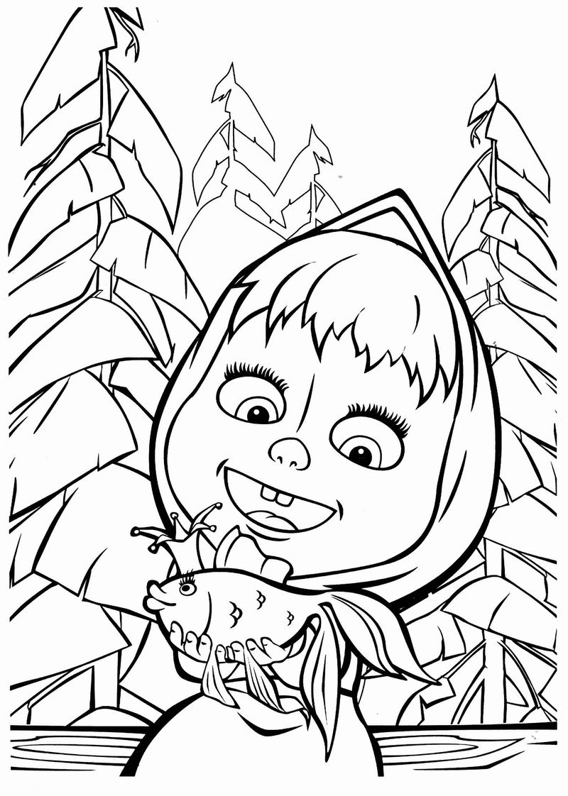 Cute and Adorable Masha Coloring Page 3 cute masha coloring page