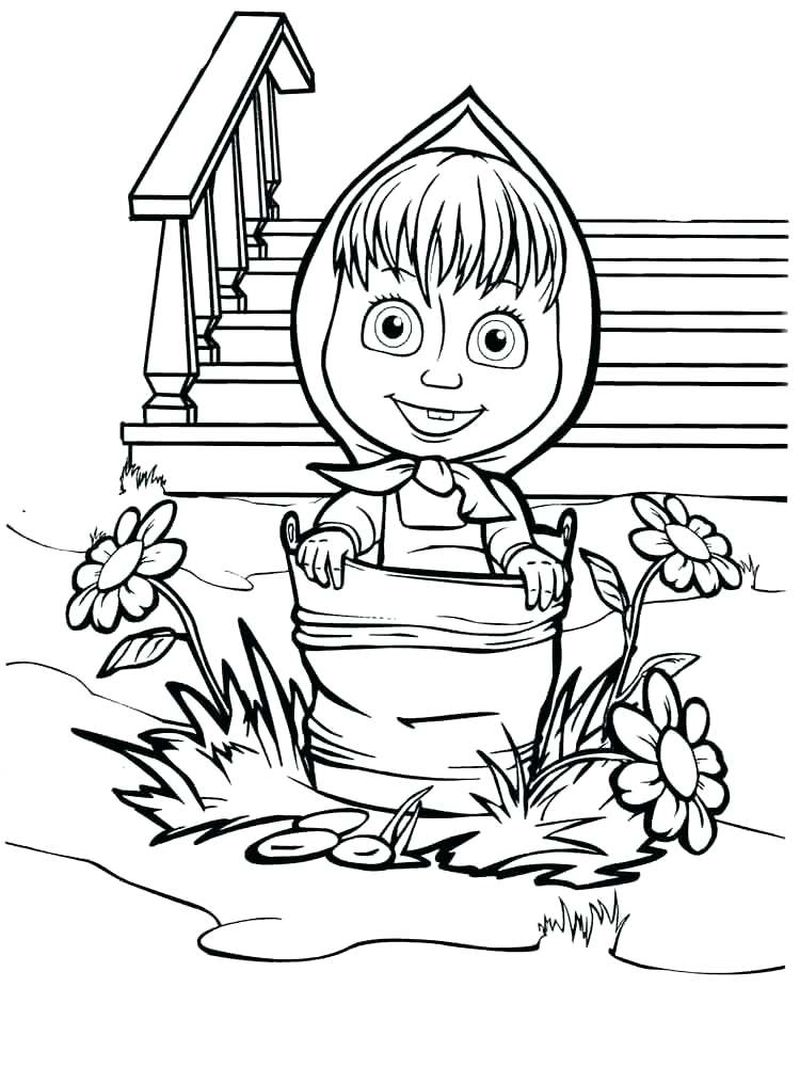 Cute and Adorable Masha Coloring Page 4 cute masha coloring pages