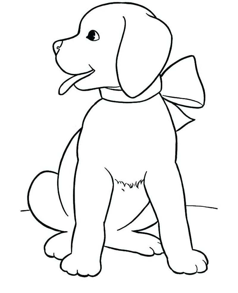 Cute Pet Dog Coloring Page for Kids 1 cute pet dog coloring page