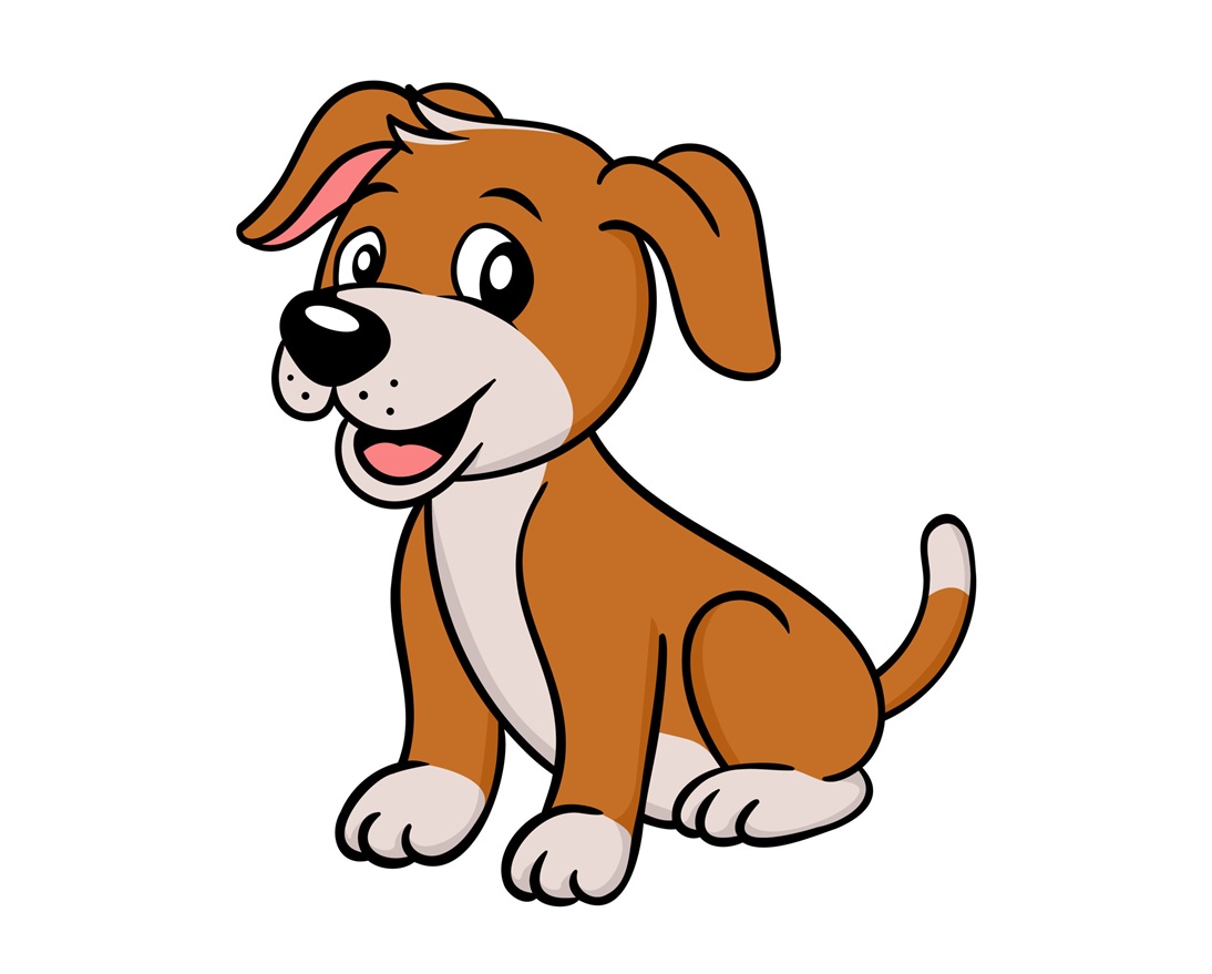 Cute Pet Dog Coloring Page for Kids 2 cute pet dog